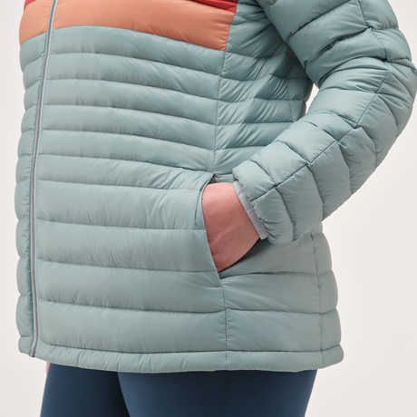 Cotopaxi Women's Fuego Hooded Down Jacket - Sea Spray Stripes Sea Spray Stripes