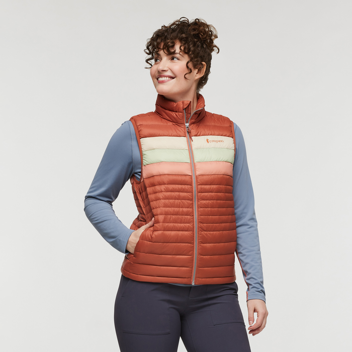 Cotopaxi Women's Fuego Down Vest - Faded Brick Stripes Faded Brick Stripes