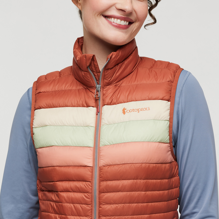 Cotopaxi Women's Fuego Down Vest - Faded Brick Stripes Faded Brick Stripes