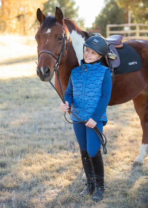 Kerrits Equestrian Apparel Kids Horse Crazy Quilted Vest Harbor Diamond Horse