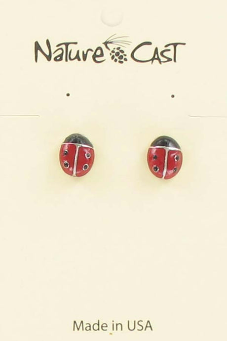 Nature Cast Metalworks Lady Bug Enamel Post Earring