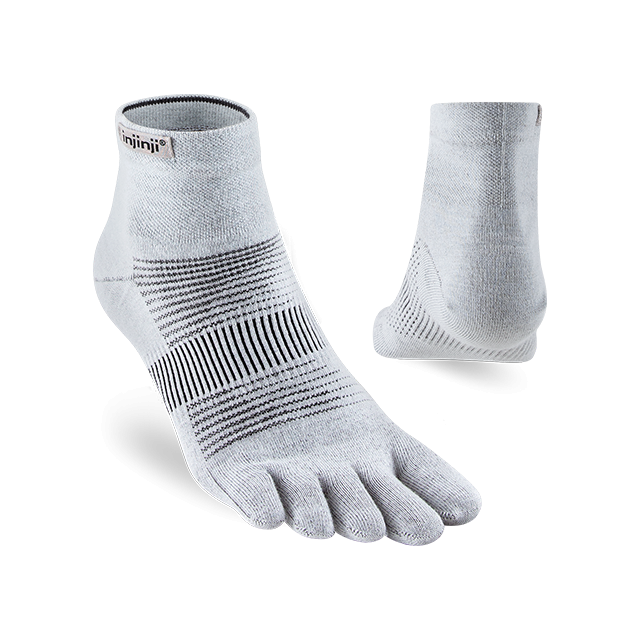 Injinji Run Lightweight Mini-crew Gray
