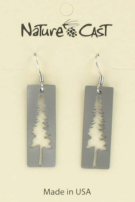 Nature Cast Metalworks Cutout Tree On Disc Dangle Earring