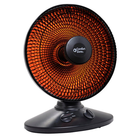 Comfort Zone Electric Oscillating Radiant Dish Heater With Adjustable Tilt