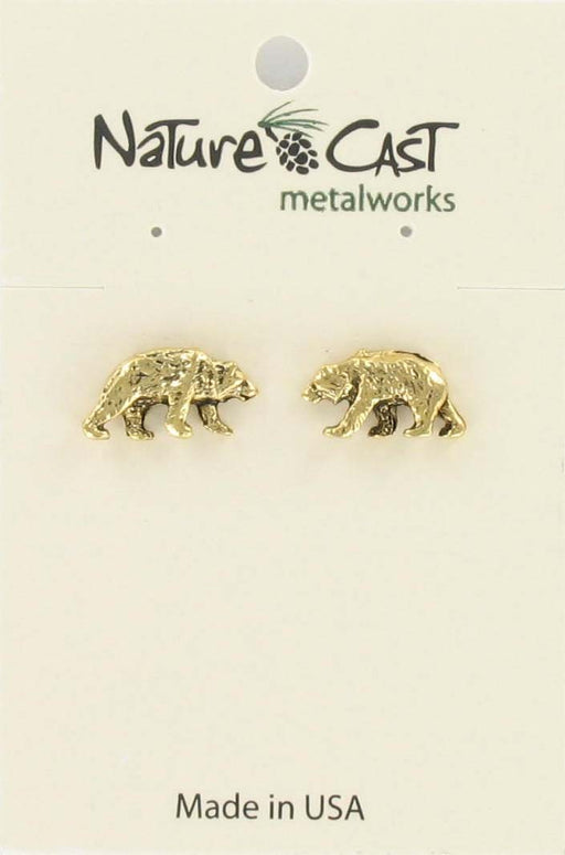 Nature Cast Metalworks Bear Gold Tone Post Earring