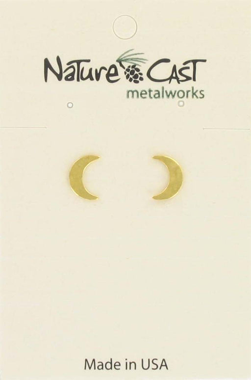 Nature Cast Metalworks Crescent Moon Gold Plate Post Earring