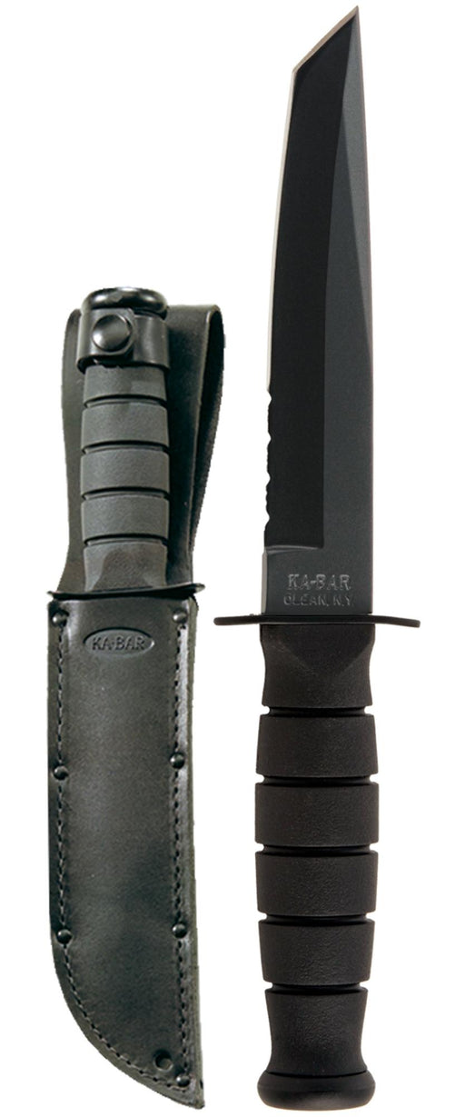 KA-BAR Short Tanto Serrated Edge Knife Black
