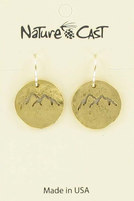 Nature Cast Metalworks Mountain Peaks Cutout Gold Dangle Earring