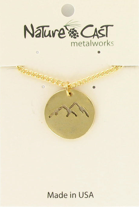 Nature Cast Metalworks Mountain Peaks Cutout Gold Tone Pendant Necklace