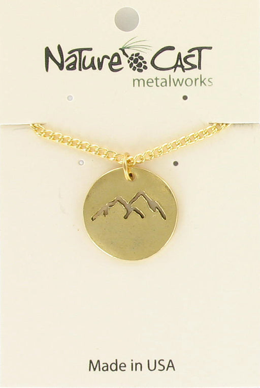 Nature Cast Metalworks Mountain Peaks Cutout Gold Tone Pendant Necklace