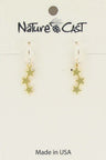 Nature Cast Metalworks Delicate Triple Star Gold Plate Dangle Earring Gold