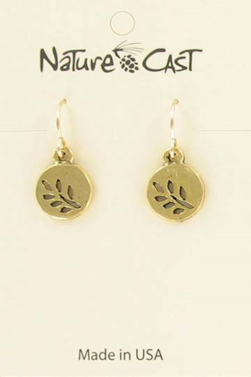 Nature Cast Metalworks Small Circle W/ Cutout Branch Gold Tone Dangle Earring Multi