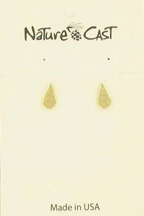Nature Cast Metalworks Hammered Teardrop Gold Tone Post Earring Gold tone/multi