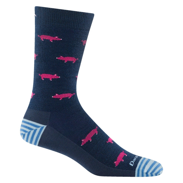 Darn Tough Vermont Truffle Hog Crew Lightweight Mens Sock Midnight
