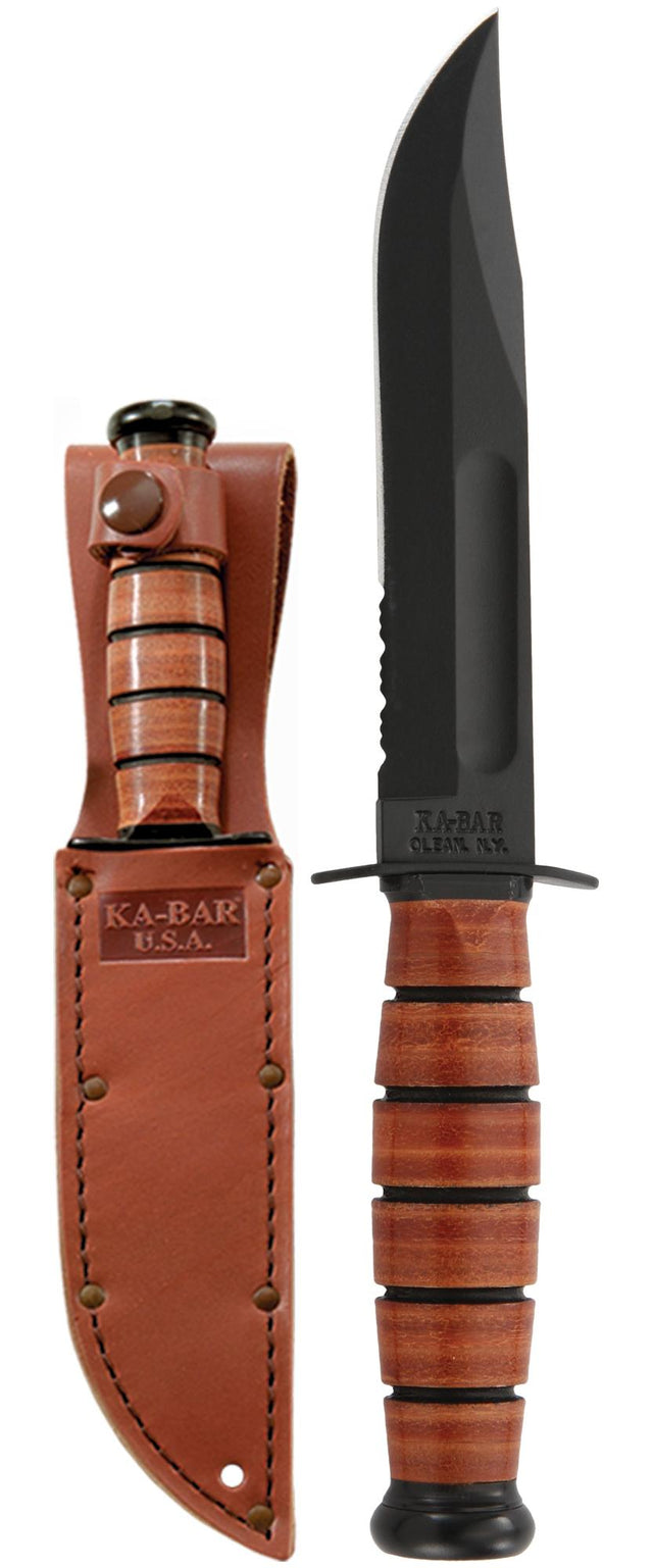 KA-BAR Single Mark Short Fighting/utility Serrated Edge Knife