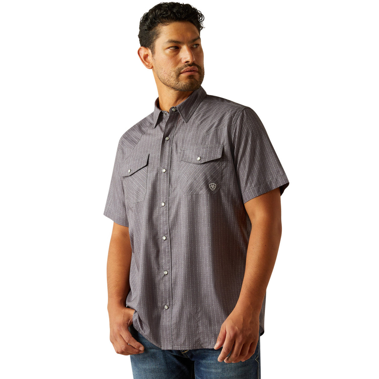 10058825 Mns Venttek Western Fitted Shirt - Grey Grey