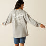 10055297 Wms Canvas Oversized T-shirt - Heather Grey Heather grey