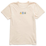Life Is Good Womens 3 Beetles Short Sleeve Crusher Tee - Putty White Putty White