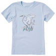 Life Is Good Womens Egret Short Sleeve Crusher Tee - Glacier Blue Glacier Blue