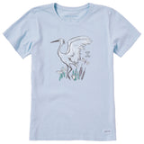 Life Is Good Womens Egret Short Sleeve Crusher Tee - Glacier Blue Glacier Blue