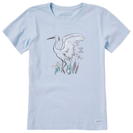 Life Is Good Womens Egret Short Sleeve Crusher Tee - Glacier Blue Glacier Blue