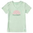 Life Is Good Womens Hello Sunshine Sun Short Sleeve Crusher Vee - Sage Green age Green / S