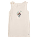 Life Is Good Womens Wildflowers Bouquet Crusher Tank - Putty White Putty White