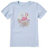 Life Is Good Womens Flamingo Short Sleeve Crusher-LITE Tee - Glacier Blue Glacier Blue