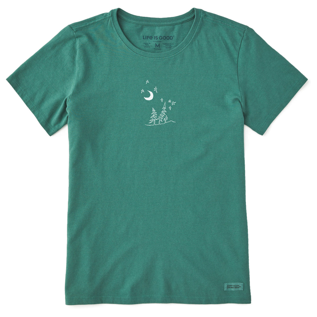 Life Is Good Womens Moongroove Short Sleeve Crusher-LITE Tee - Spruce Green pruce Green / S