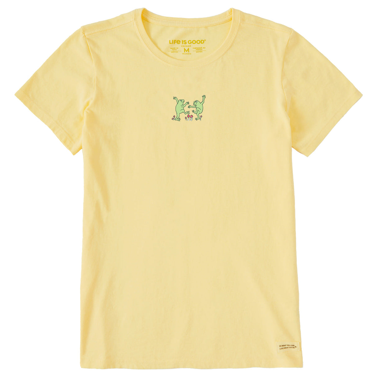 Life Is Good Womens Dancing Frogs Short Sleeve Crusher-LITE Tee - Sandy Yellow andy Yellow / S