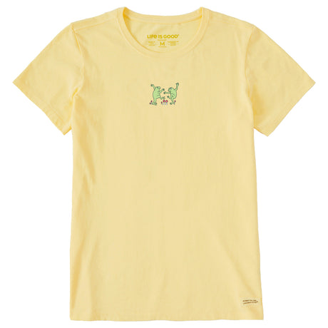Life Is Good Womens Dancing Frogs Short Sleeve Crusher-LITE Tee - Sandy Yellow andy Yellow / S