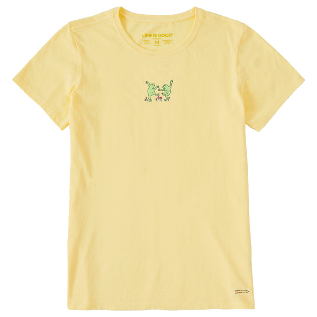 Life Is Good Womens Dancing Frogs Short Sleeve Crusher-LITE Tee - Sandy Yellow andy Yellow / S