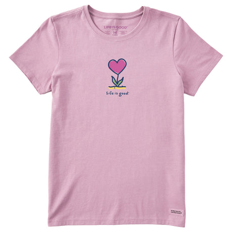 Life Is Good Womens Flowering Heart Short Sleeve Crusher-LITE Tee - Violet Purple Violet Purple