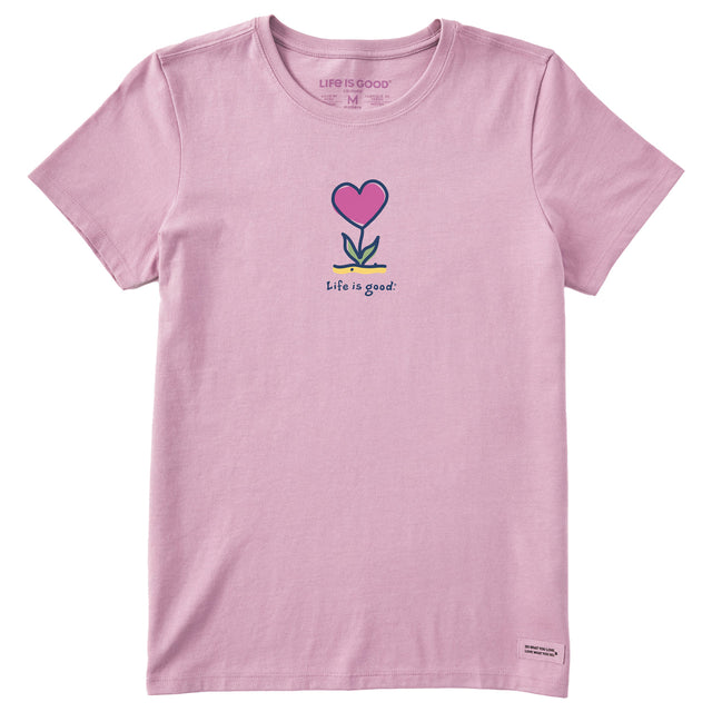 Life Is Good Womens Flowering Heart Short Sleeve Crusher-LITE Tee - Violet Purple Violet Purple