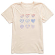 Life Is Good Womens Watercolor Heart Grid Short Sleeve Crusher-LITE Tee - Putty White Putty White