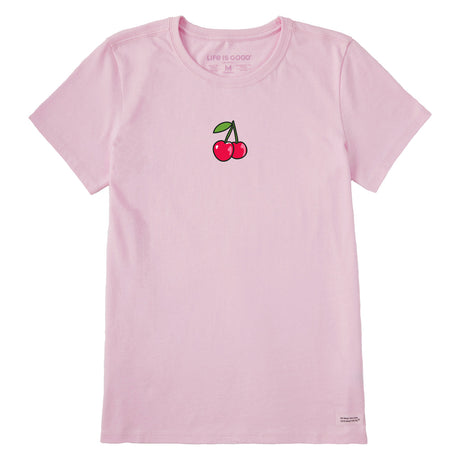 Life Is Good Womens Cherries Short Sleeve Crusher-LITE Tee - Seashell Pink eashell Pink / S