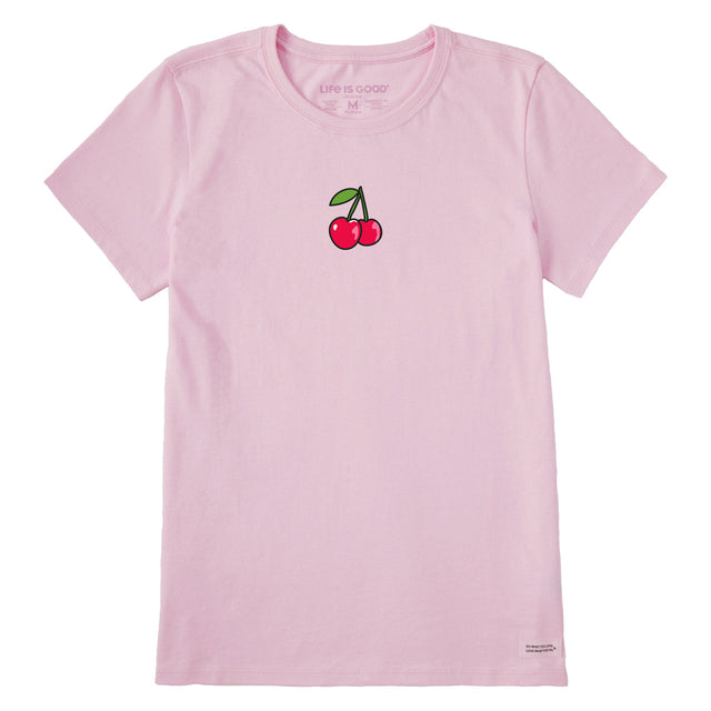 Life Is Good Womens Cherries Short Sleeve Crusher-LITE Tee - Seashell Pink eashell Pink / S