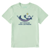 Life Is Good Mens Jake Not Working Hammock Short Sleeve Crusher Tee - Sage Green Sage Green