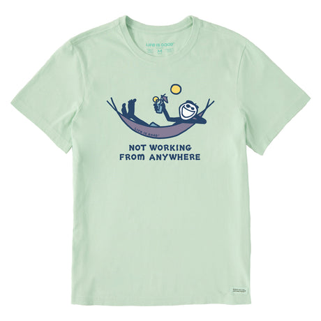 Life Is Good Mens Jake Not Working Hammock Short Sleeve Crusher Tee - Sage Green Sage Green