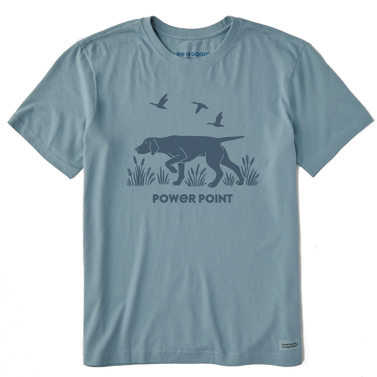 Life Is Good Mens Power Point Hunting Dog Short Sleeve - Smoky Blue Smoky Blue