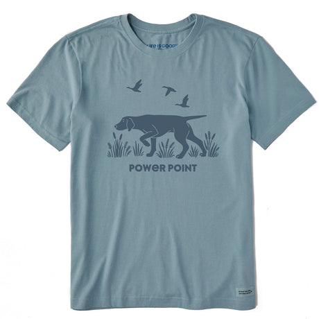 Life Is Good Mens Power Point Hunting Dog Short Sleeve - Smoky Blue Smoky Blue