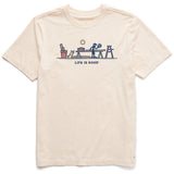 Life Is Good Mens Rocket & Jake Woodwork Vista Short Sleeve Crusher Tee - Putty White Putty White