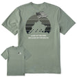 Life Is Good Mens Iwo Jima Short Sleeve Crusher Tee - Moss Green oss Green / M