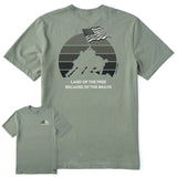 Life Is Good Mens Iwo Jima Short Sleeve Crusher Tee - Moss Green oss Green / M