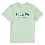Life Is Good Mens Jake & Rocket Tennis Vista Short Sleeve Crusher Tee - Sage Green Sage Green
