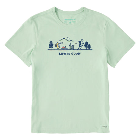 Life Is Good Mens Jake &amp; Rocket Tennis Vista Short Sleeve Crusher Tee - Sage Green Sage Green
