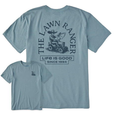 Life Is Good Mens Showbiz Lawn Ranger Short Sleeve Crusher Tee - Smoky Blue Smoky Blue