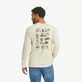 Life Is Good Mens Camp More Long Sleeve Crusher Tee - Putty White Putty White