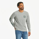Life Is Good Mens Jake Trees Long Sleeve Crusher Tee - Heather Gray Heather Gray
