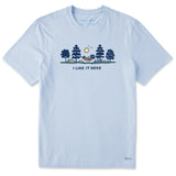 Life Is Good Mens I Like It Here Hammock Vista Short Sleeve Crusher-LITE Tee - Glacier Blue Glacier Blue